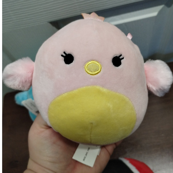 Set of 2 Squishmallows Harmony Pink Easter Chick Cecelia Blue Swan 5" Plushies - Picture 4 of 5